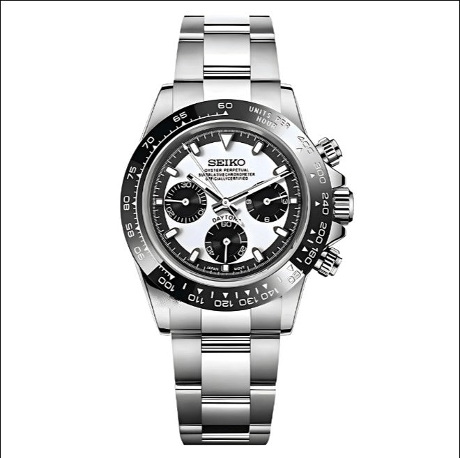 Seiktona Daytona Chronograph | Black White Edition (Reversed Ghost)