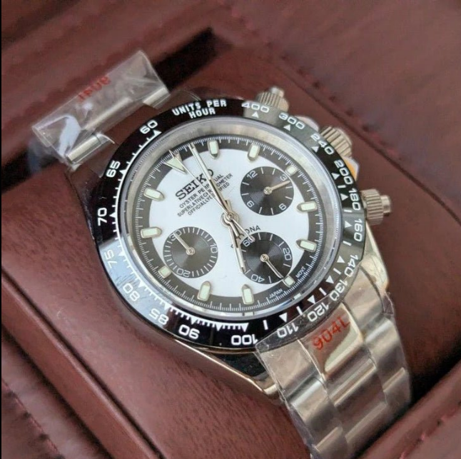 Seiktona Daytona Chronograph | Black White Edition (Reversed Ghost)