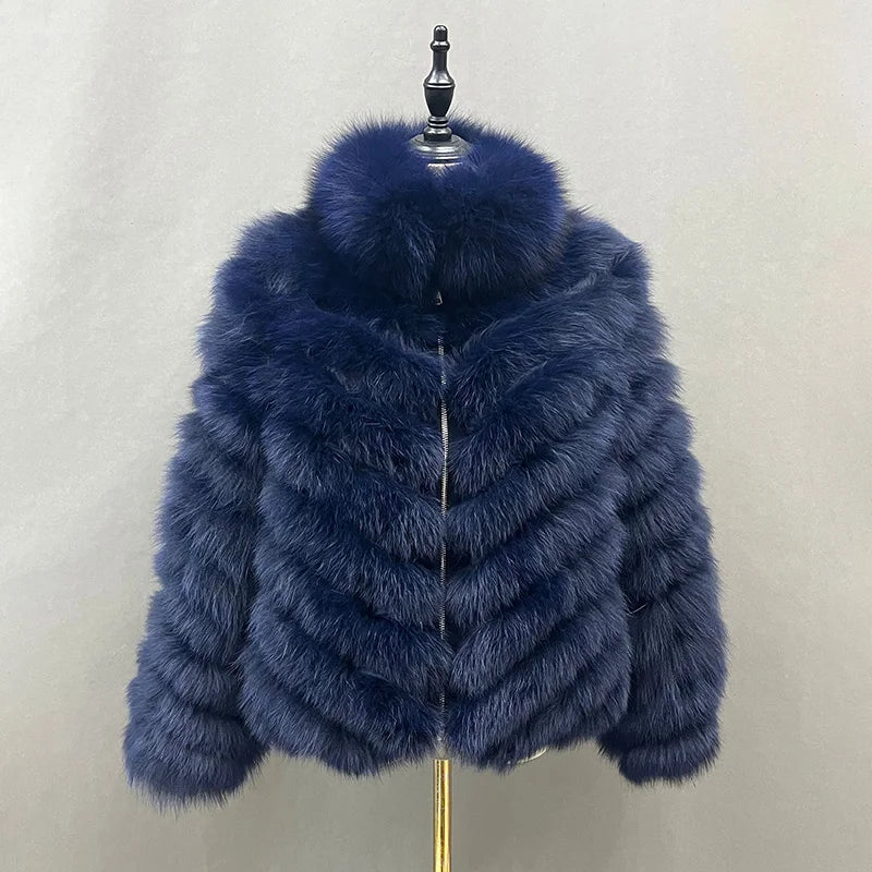 Reversible Real Fox Fur Elegance Jacket