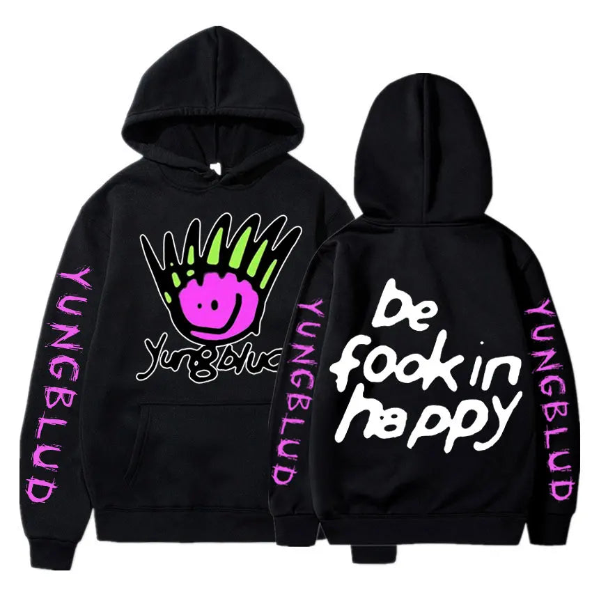 Yungblud Be Fookin Happy Graphic Hoodie