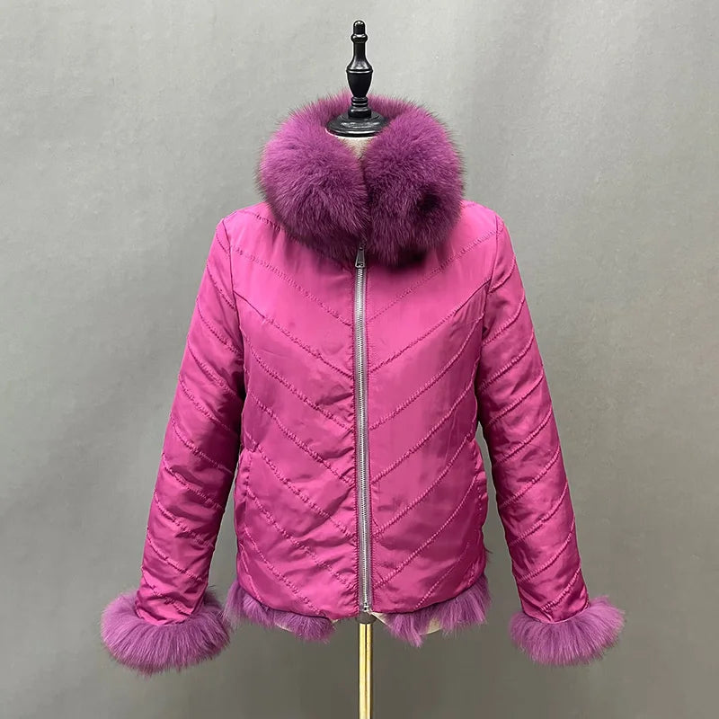 Reversible Real Fox Fur Elegance Jacket