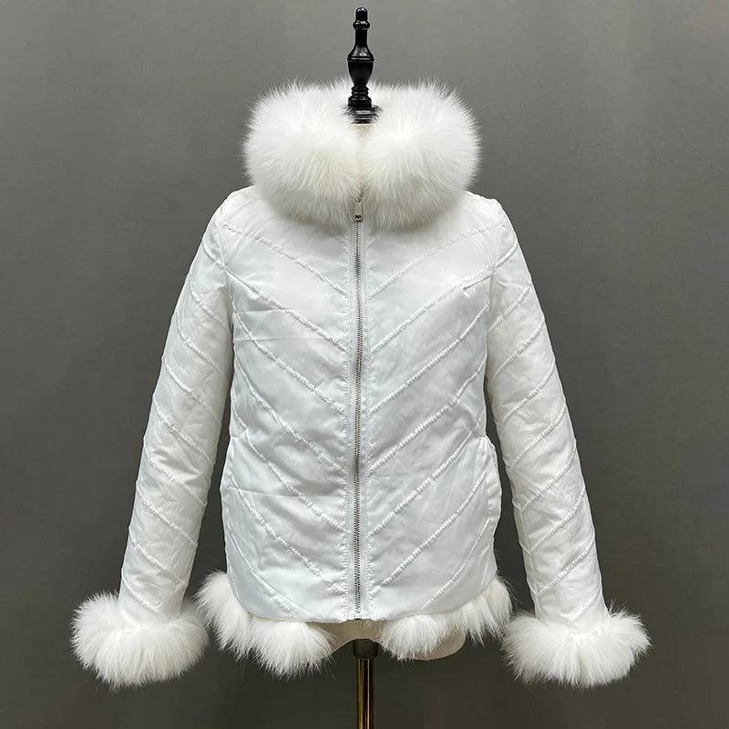 Reversible Real Fox Fur Elegance Jacket