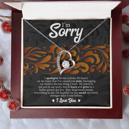 I'm Sorry Message Card Necklace