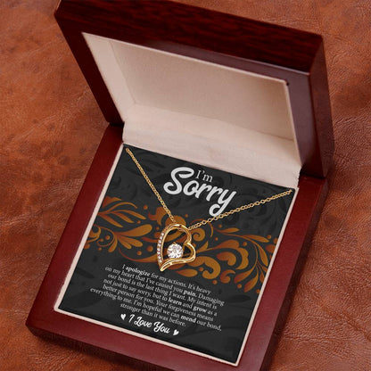 I'm Sorry Message Card Necklace