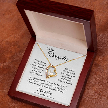 To My Daughter, I Love You Message Card Necklace (I am so proud of you)