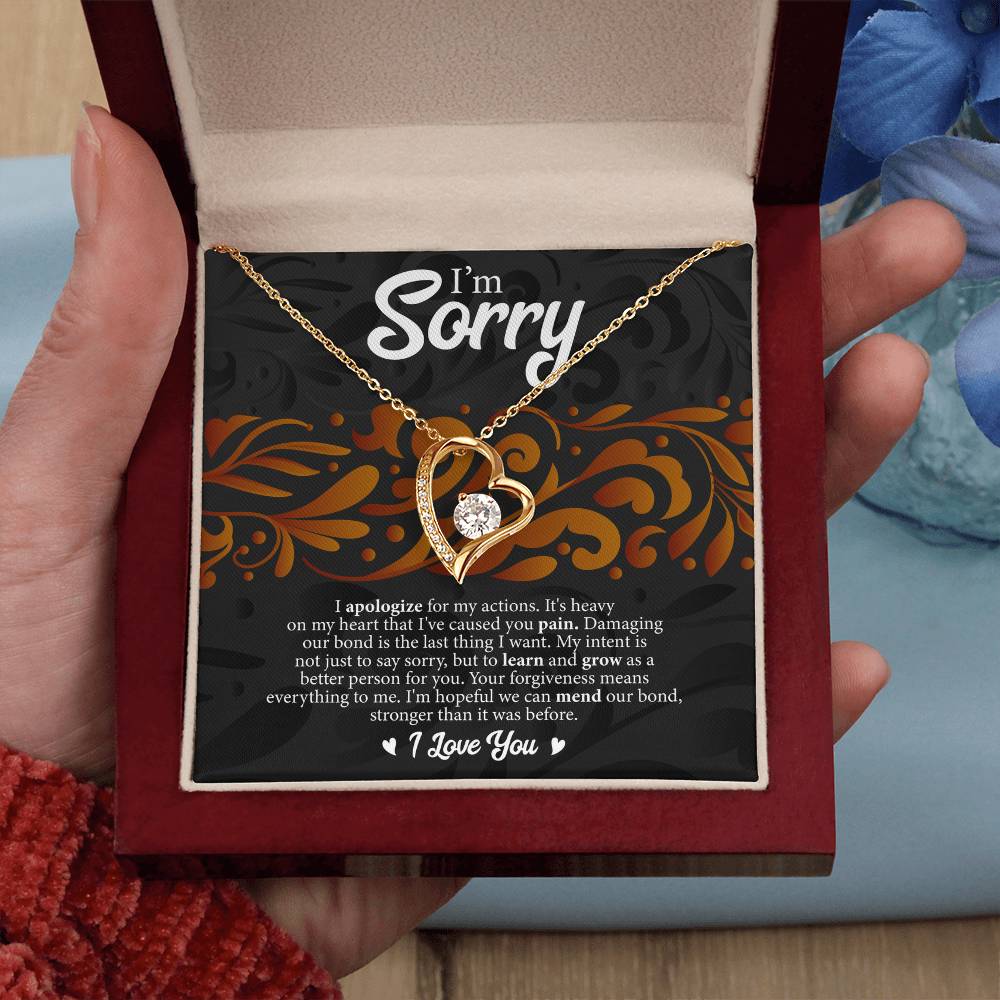 I'm Sorry Message Card Necklace