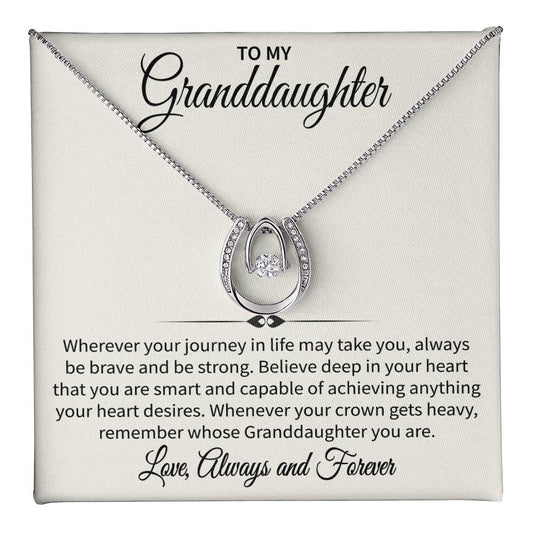 To My Granddaughter (Love, Always and Forever) Message Card Necklace