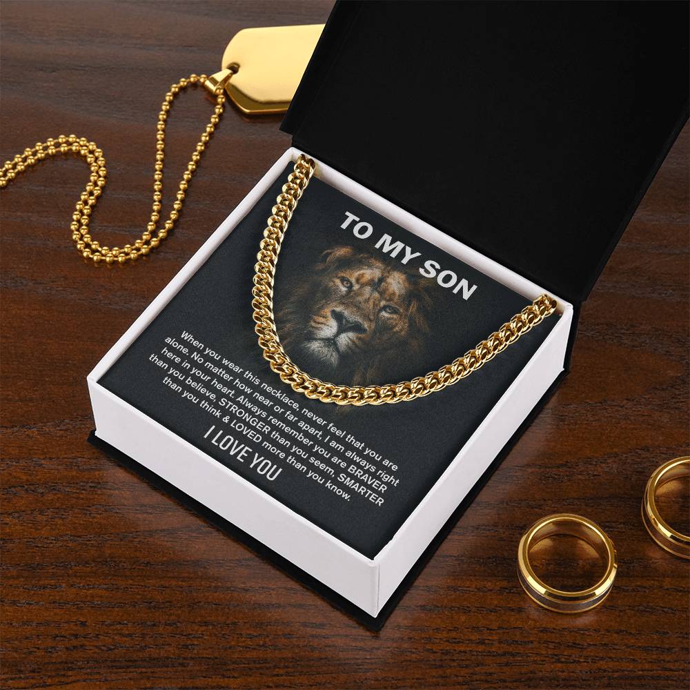 To My Son (I Love You) Message Card Necklace