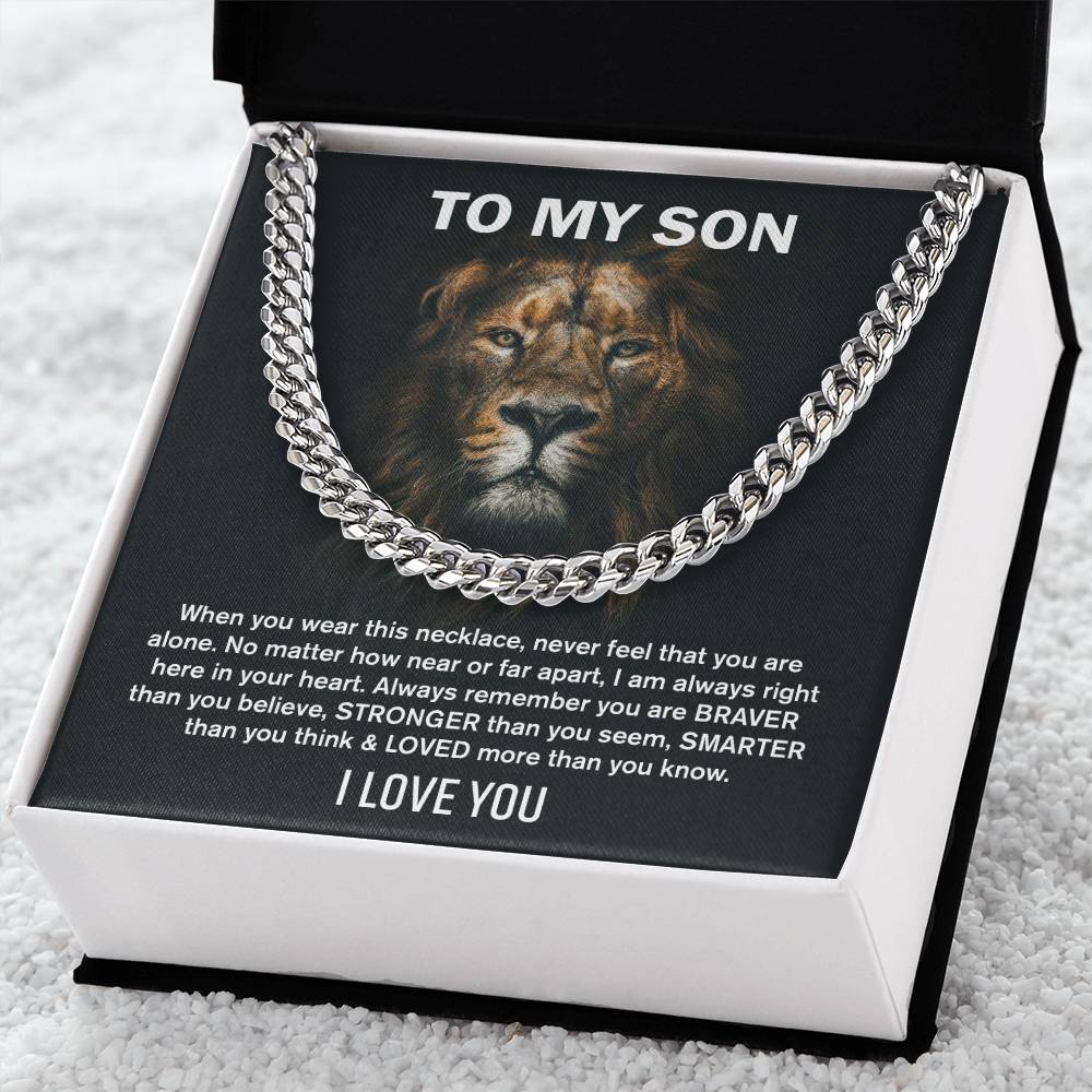 To My Son (I Love You) Message Card Necklace