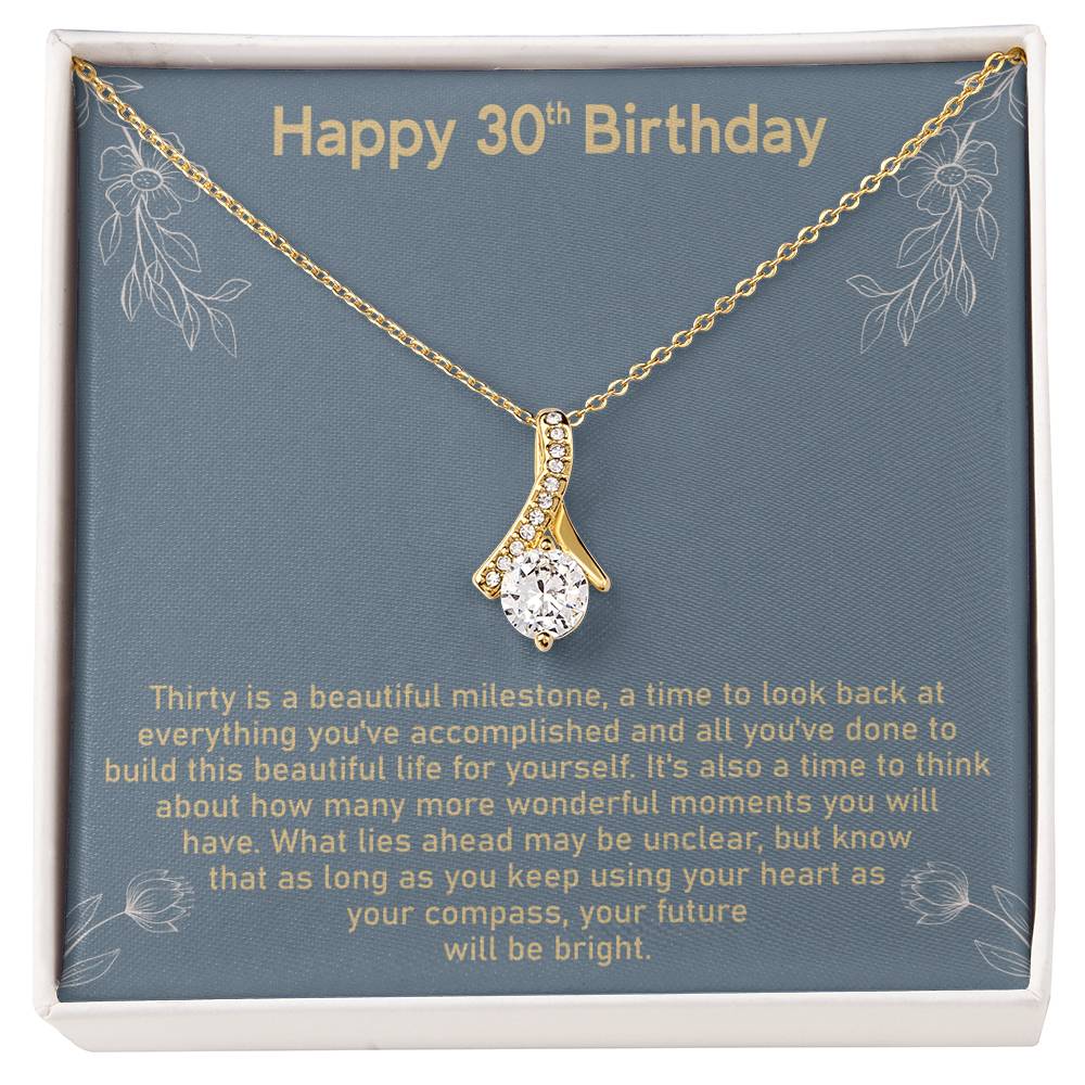 30th Birthday Message Card Necklace