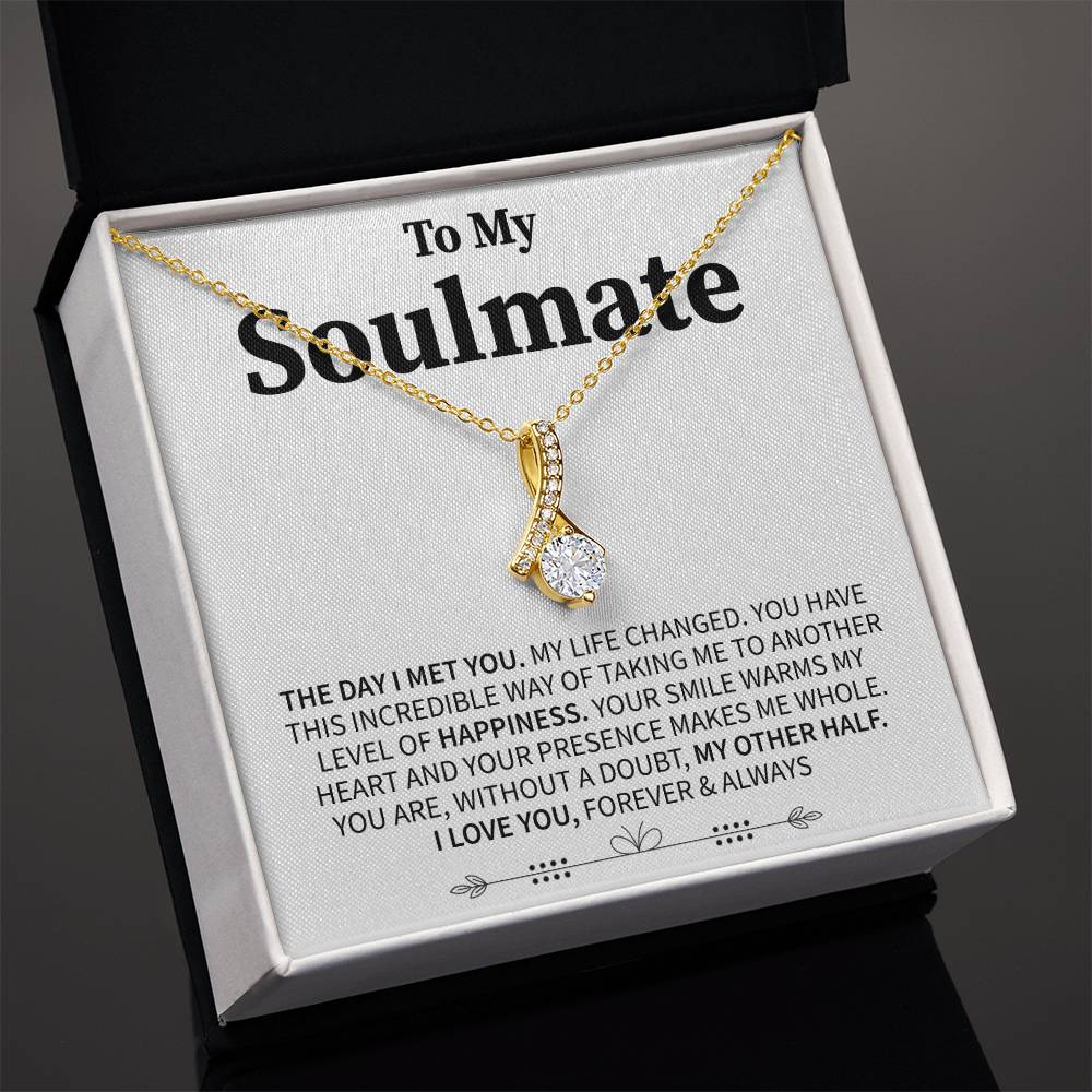 To My Soulmate (I Love You, Forever and Always) Message Card Necklace