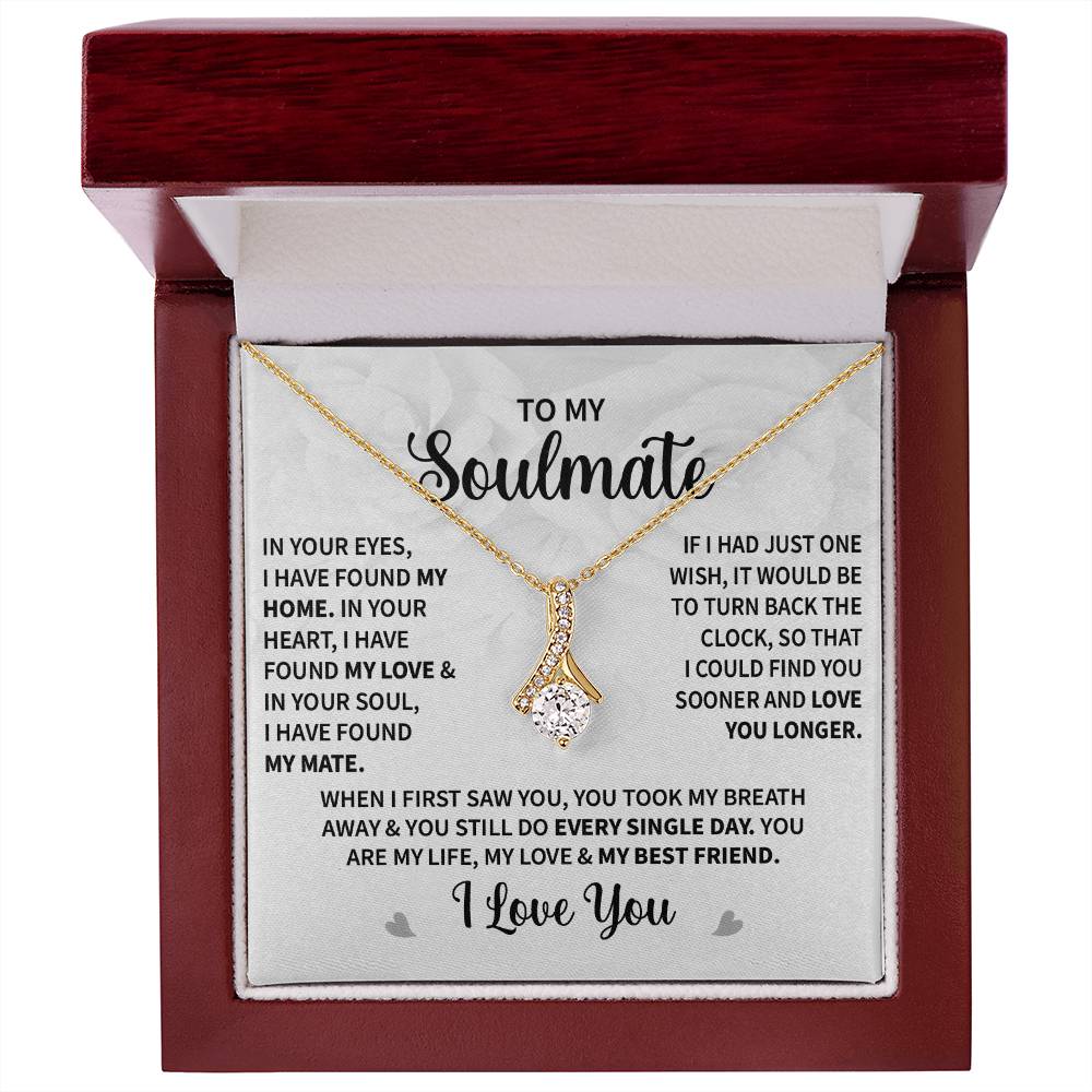 To My Soulmate (I Love You) Message Card Necklace