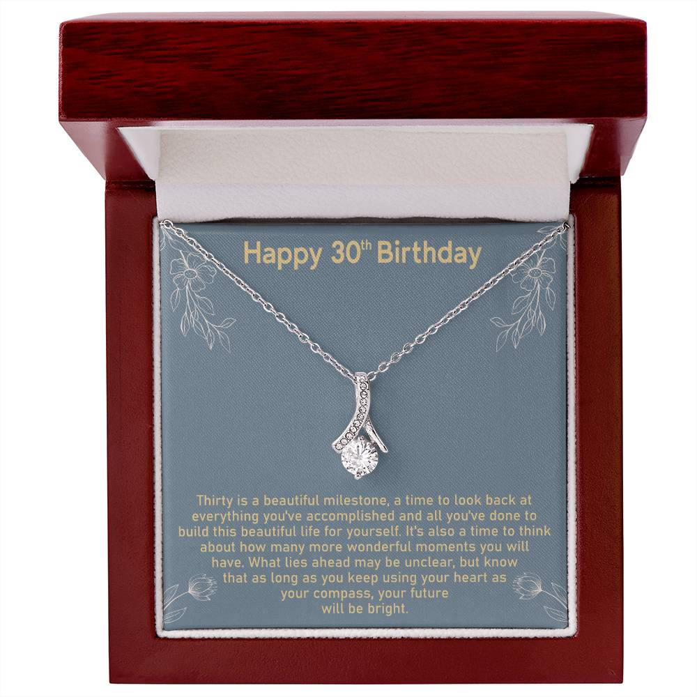 30th Birthday Message Card Necklace