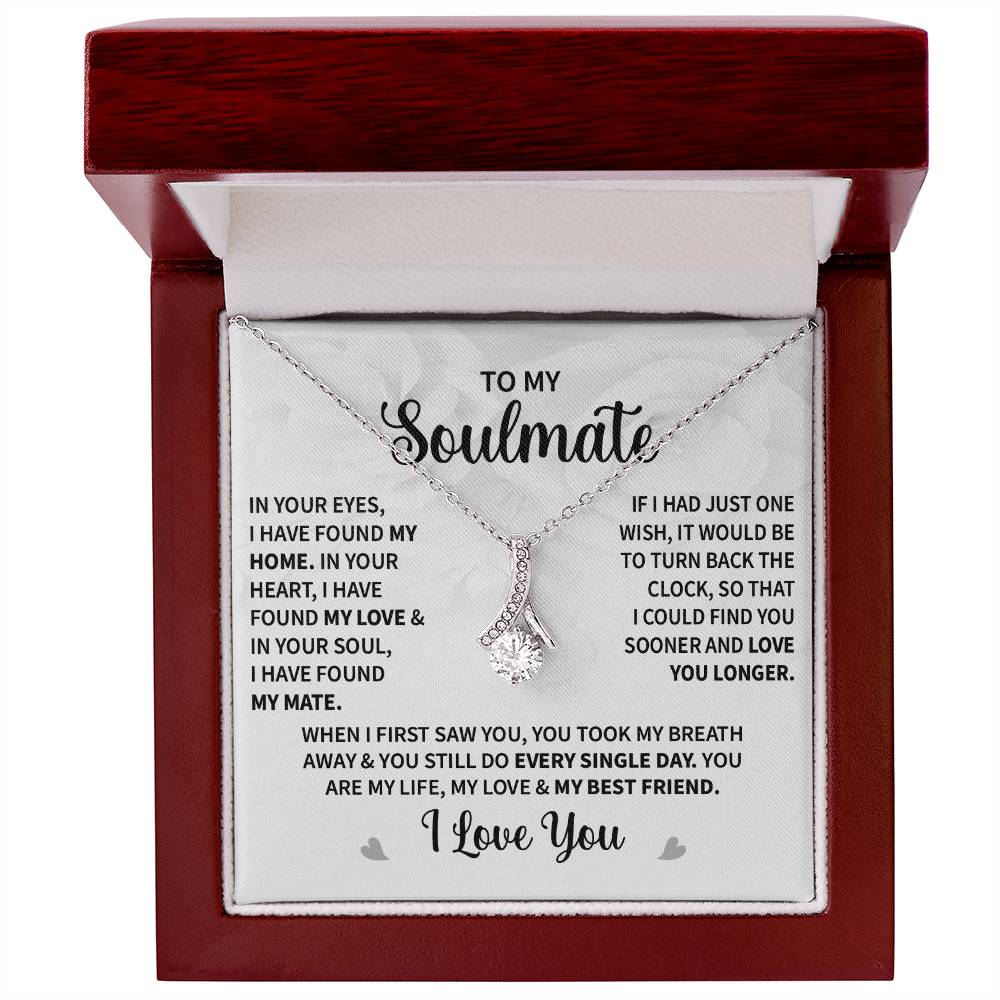 To My Soulmate (I Love You) Message Card Necklace