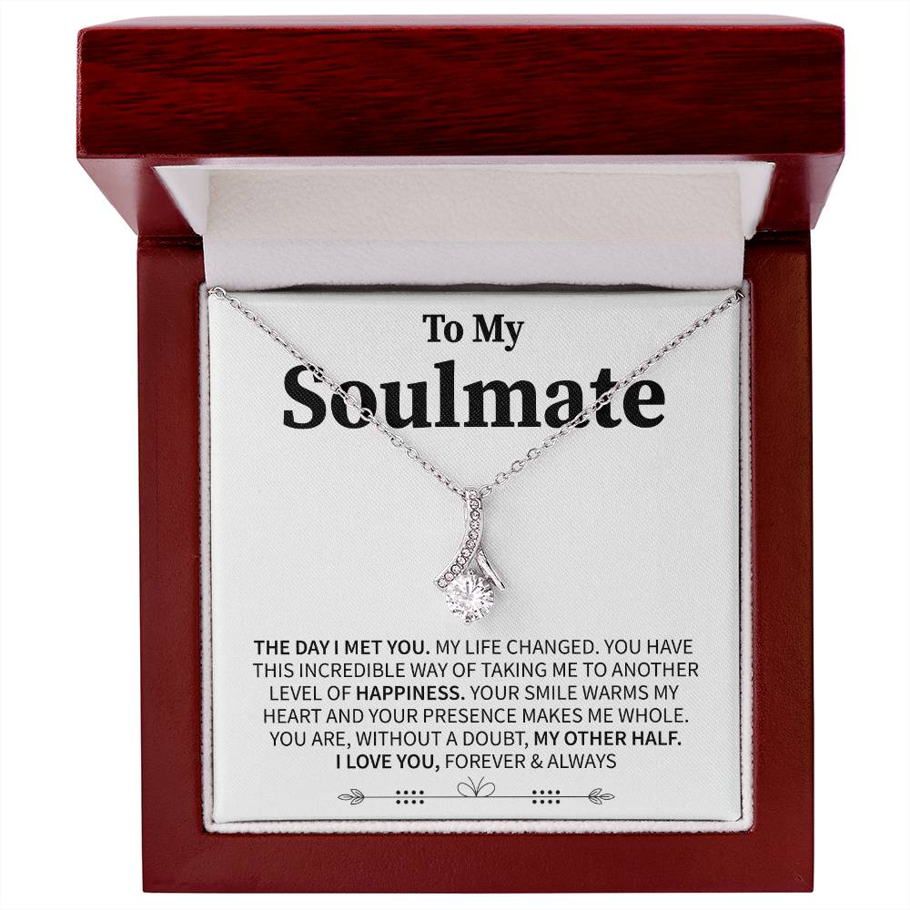 To My Soulmate (I Love You, Forever and Always) Message Card Necklace