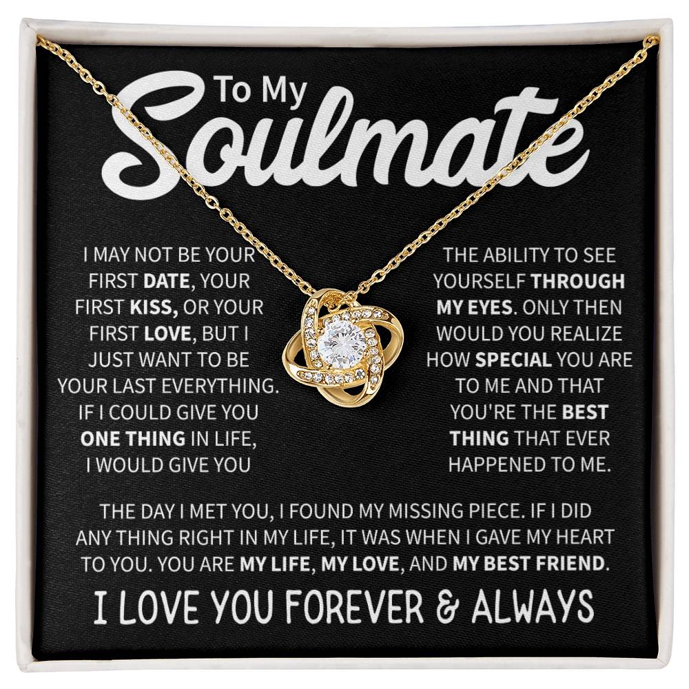 To My Soulmate (I Love You Forever & Always) Message Card Necklace