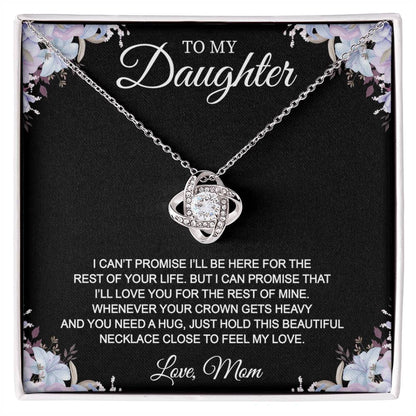 To My Daughter (Love, Mom) Message Card Necklace