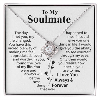 To My Soulmate (Heart shape) Message Card Necklace