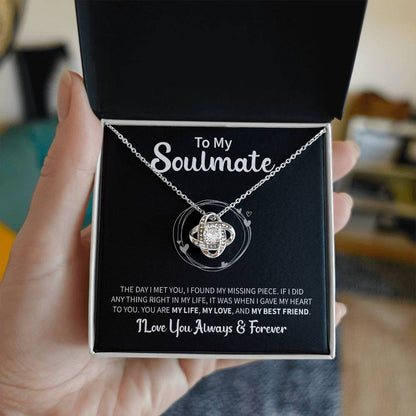 To My Soulmate Message Card Necklace