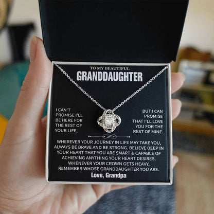 To My Beautiful Granddaughter Message Card Necklace