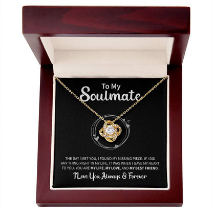 To My Soulmate Message Card Necklace