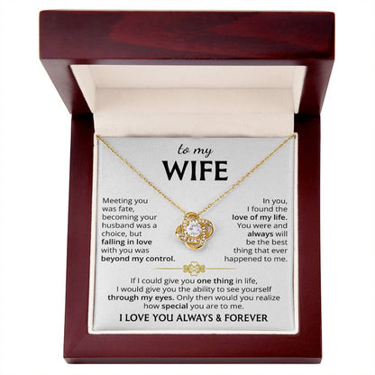 To My Wife (I Love You Always & Forever) Message Card Necklace