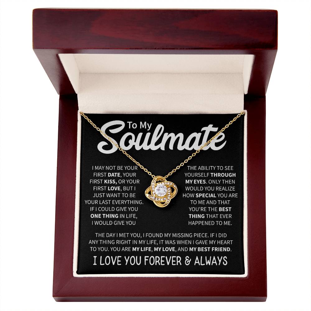 To My Soulmate (I Love You Forever & Always) Message Card Necklace