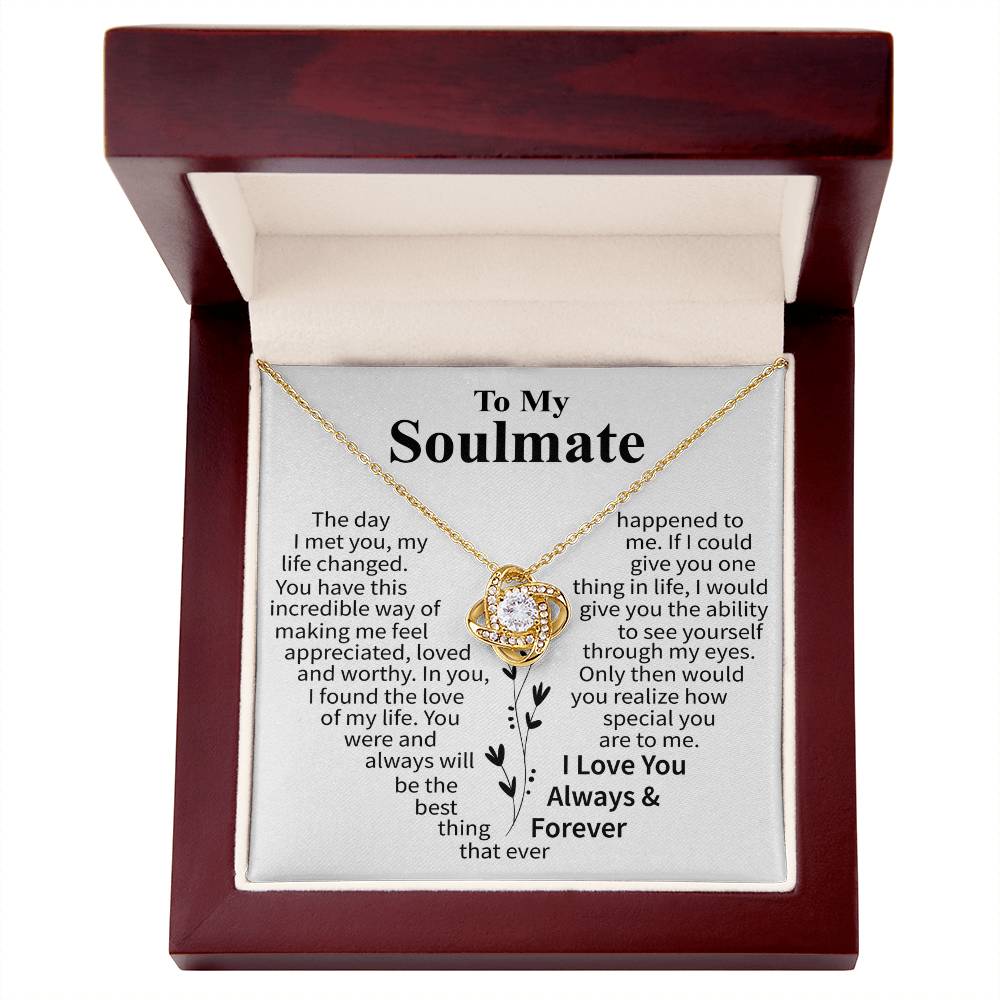 To My Soulmate (Heart shape) Message Card Necklace