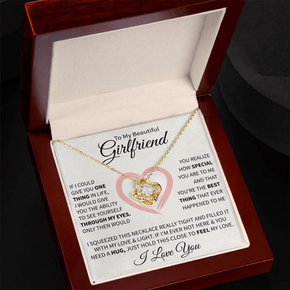 To My Beautiful Girlfriend Message Card Necklace