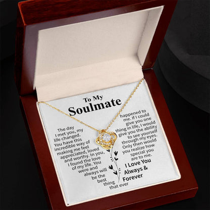 To My Soulmate (Heart shape) Message Card Necklace