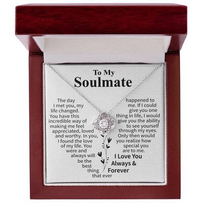 To My Soulmate (Heart shape) Message Card Necklace