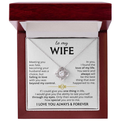 To My Wife (I Love You Always & Forever) Message Card Necklace