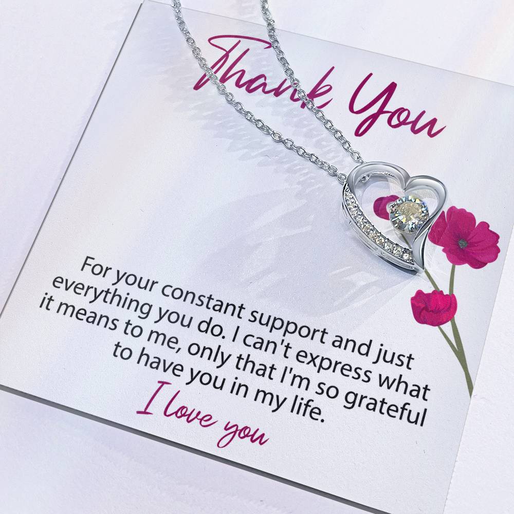 Thank You Message Card Necklace