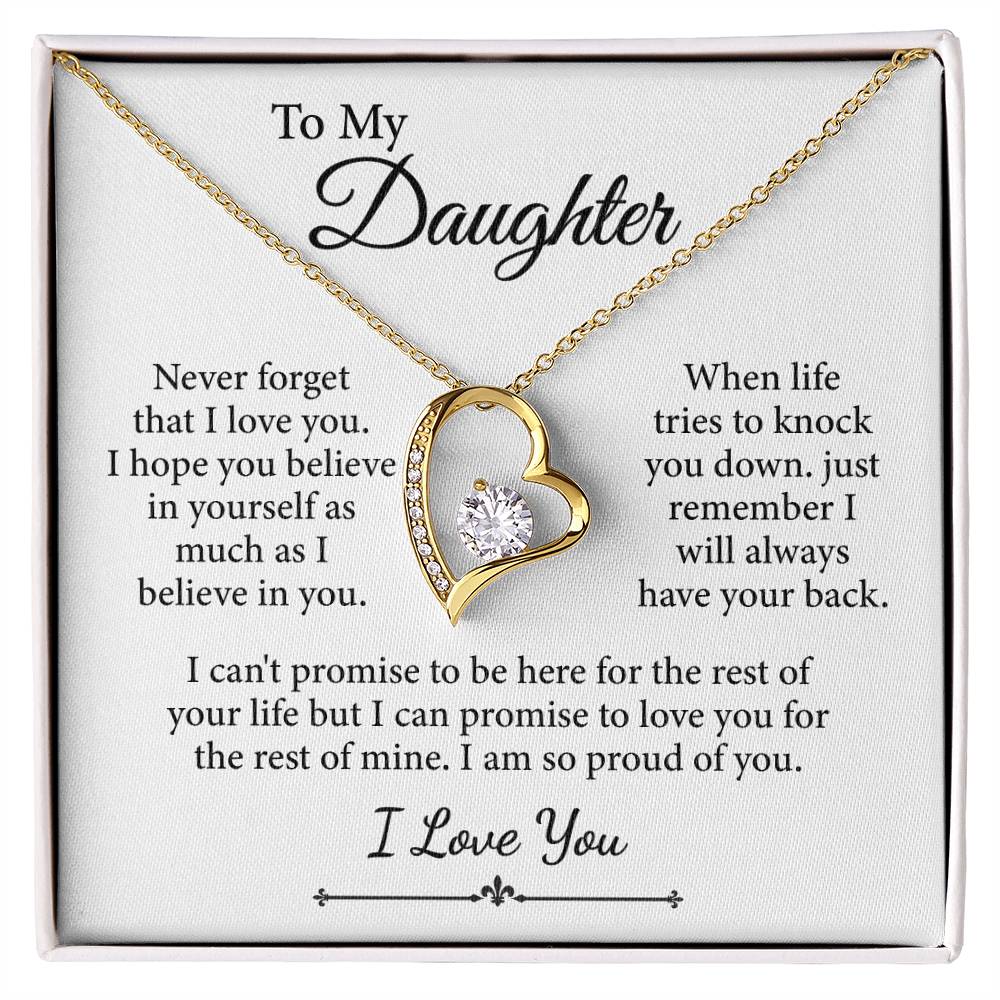 To My Daughter, I Love You Message Card Necklace (I am so proud of you)