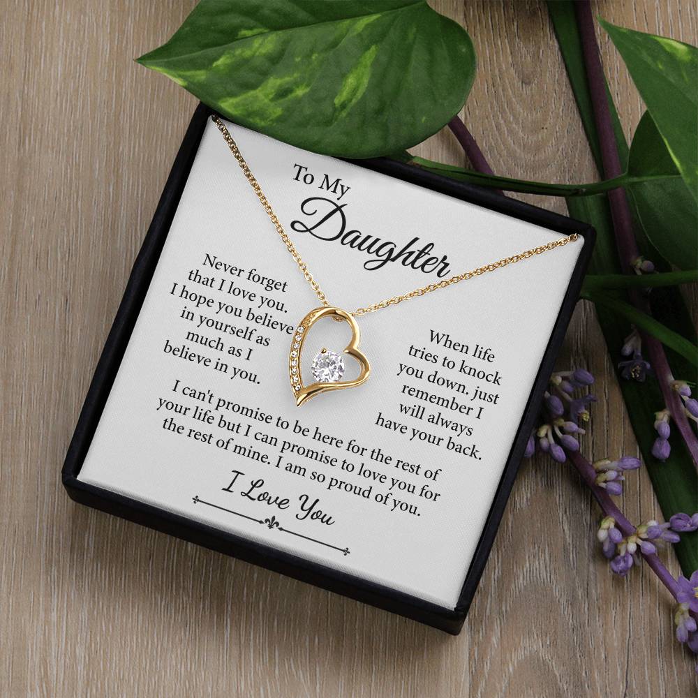 To My Daughter, I Love You Message Card Necklace (I am so proud of you)