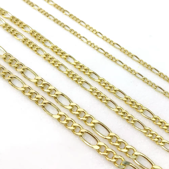 1.4MM 18K Solid Gold Figaro Chain