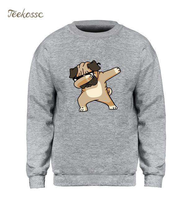 Hip Hop Fresh Jewelry hip hop jewelry Gray / S Dabbin' Pug Sweatshirt