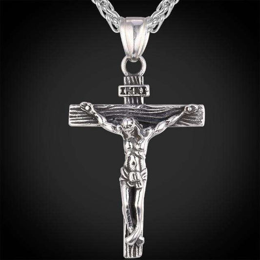 Hip Hop Fresh Jewelry hip hop jewelry Stainless Steel Crucifix Pendant Necklace