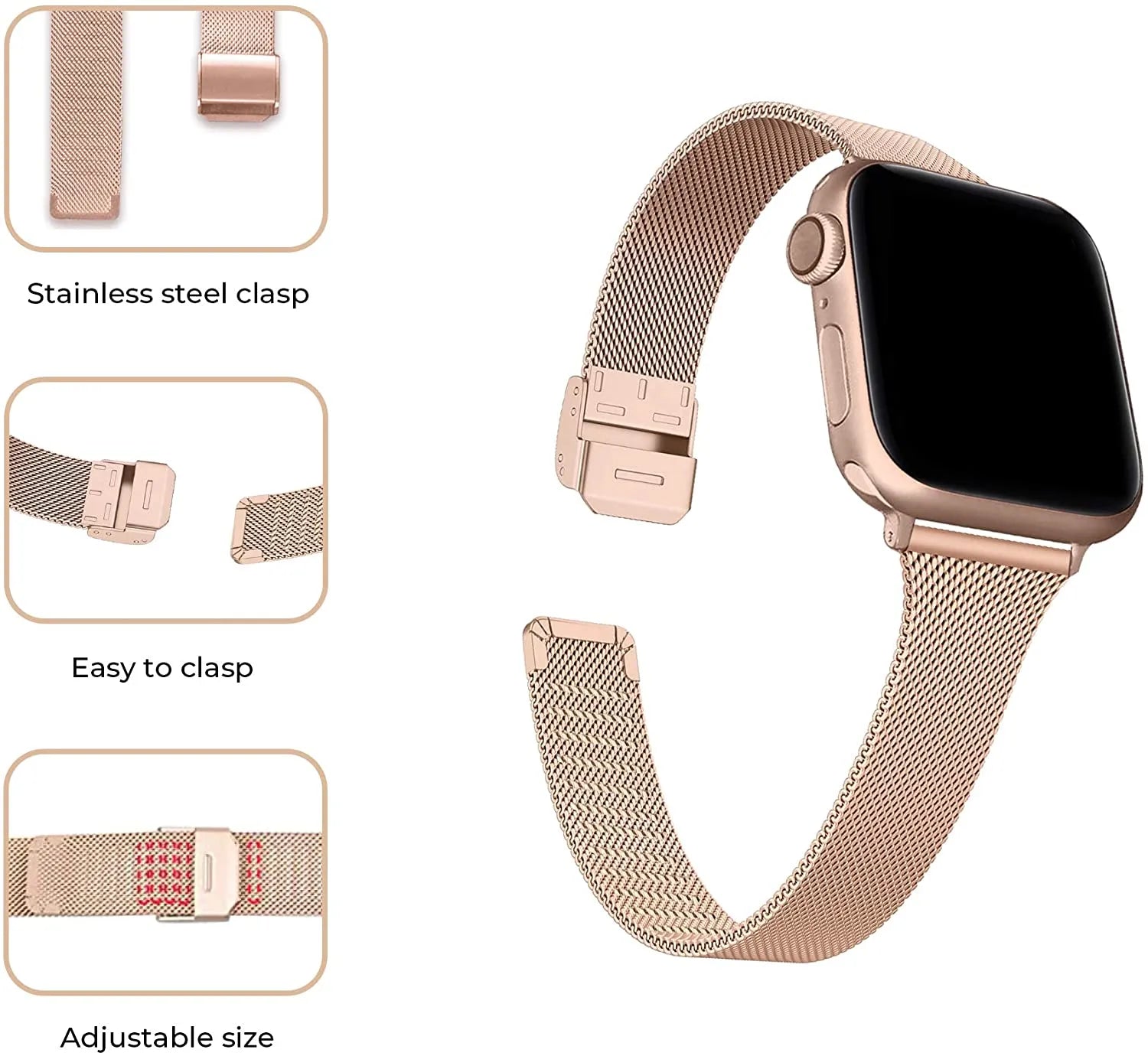 Slim Fit Metal Apple Watch Band