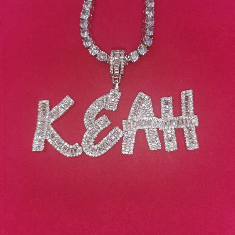 Baguette Bling Custom Letter Necklace