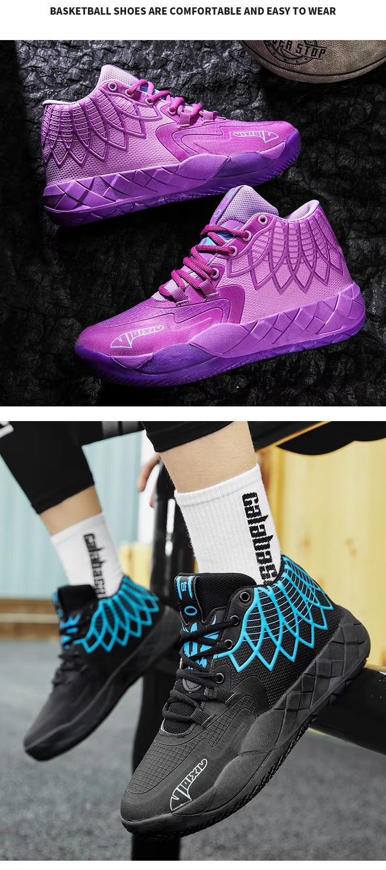 Chaussures de basket-ball haute performance pour intérieur/extérieur VVS Spark - Adhérence améliorée et soutien du coussin
