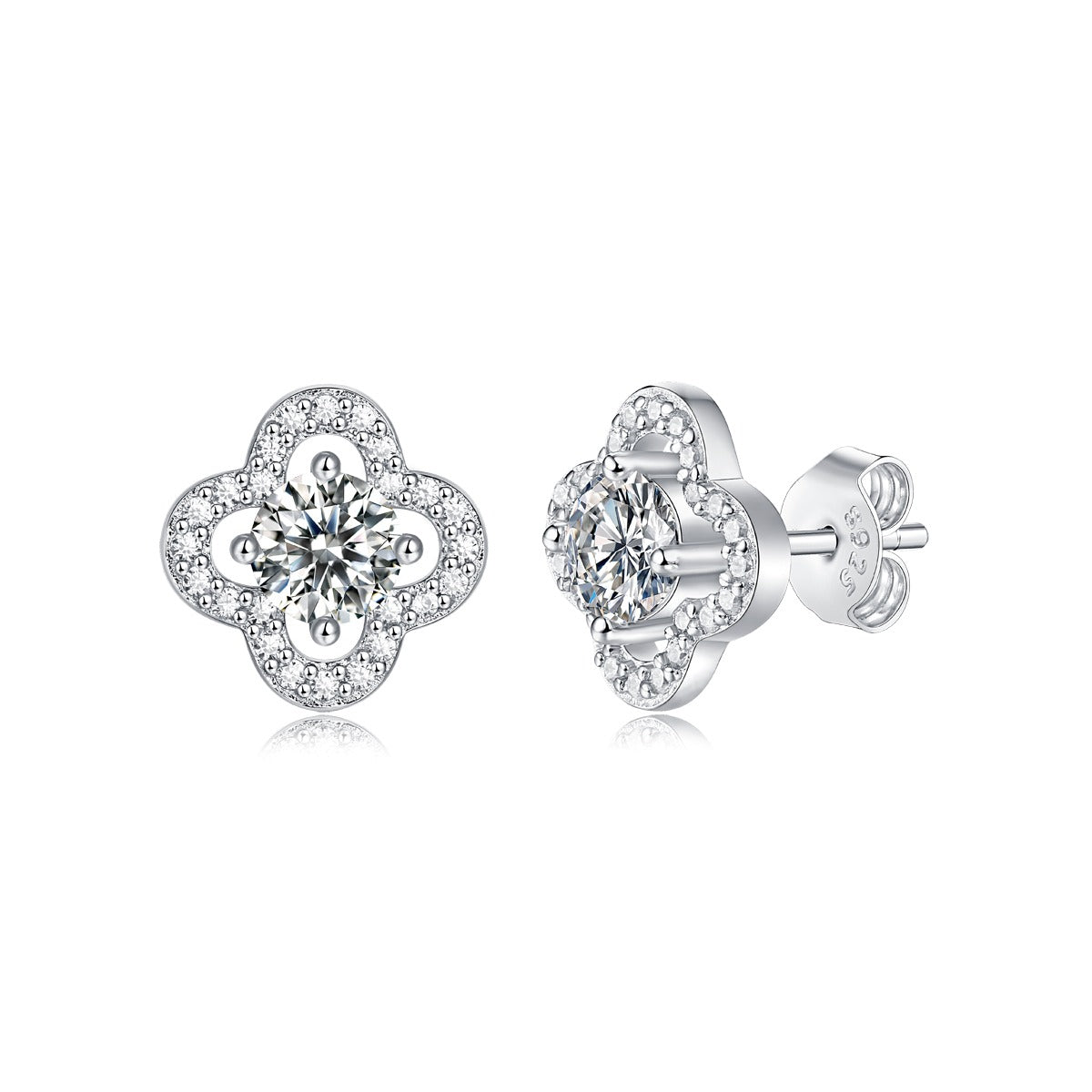 VVS Jewelry 18K Gold-Plated 925 Sterling Silver Moissanite Earrings