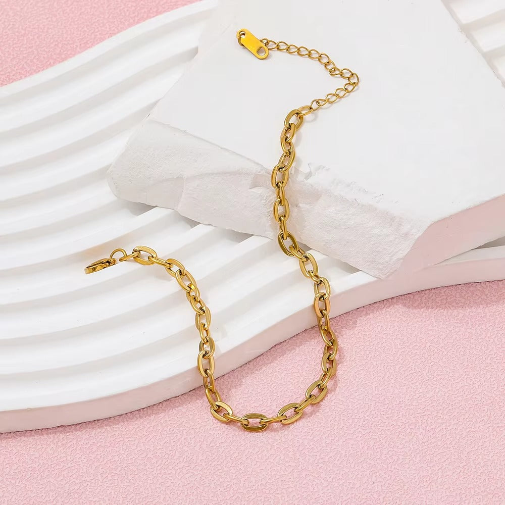 4MM 14K Gold Plated Curb Link Bracelet