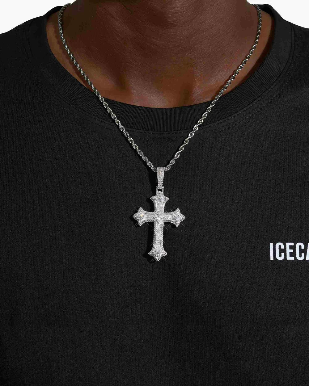 Iced Out Moissanite Cross Pendant