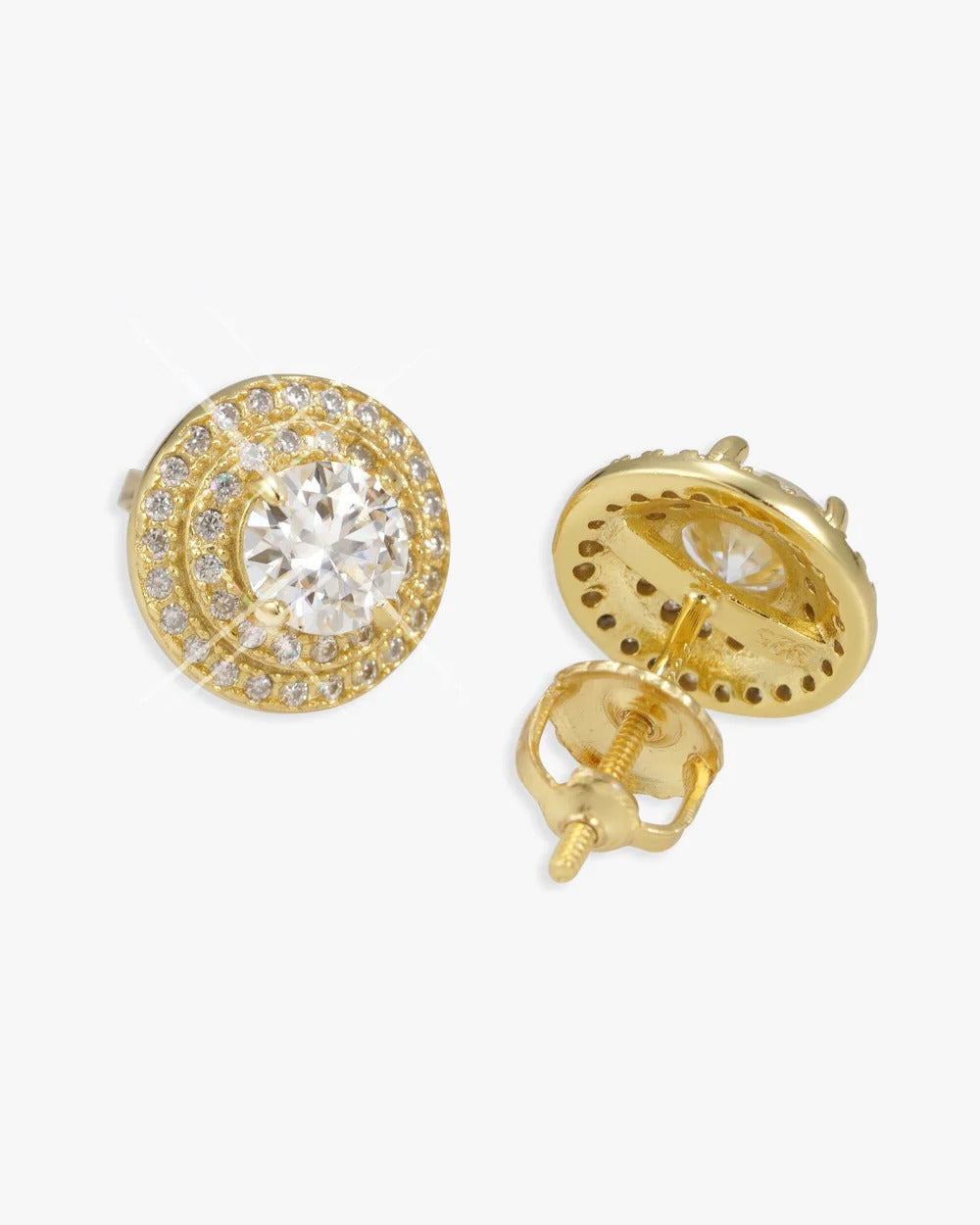 11MM Double Halo VVS Moissanite Stud Earrings