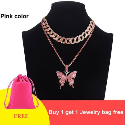 Jewelhery hip hop jewelry Sahara Cuban Butterfly Set