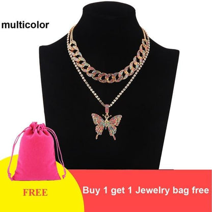 Jewelhery hip hop jewelry Sahara Cuban Butterfly Set