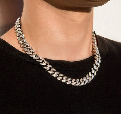 12MM Diamond Prong Cuban Link Chain