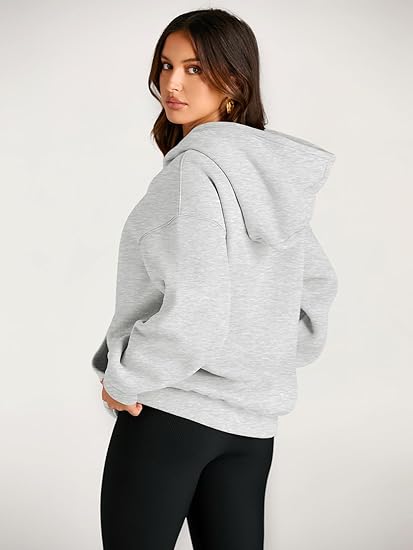 Trendy Queen Women's Oversized Fleece Hoodie Long Sleeve Pullover Sweatshirt for Fall