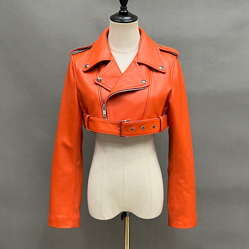 VVS Kate Sheep Leather Cropped Bomber Jacket